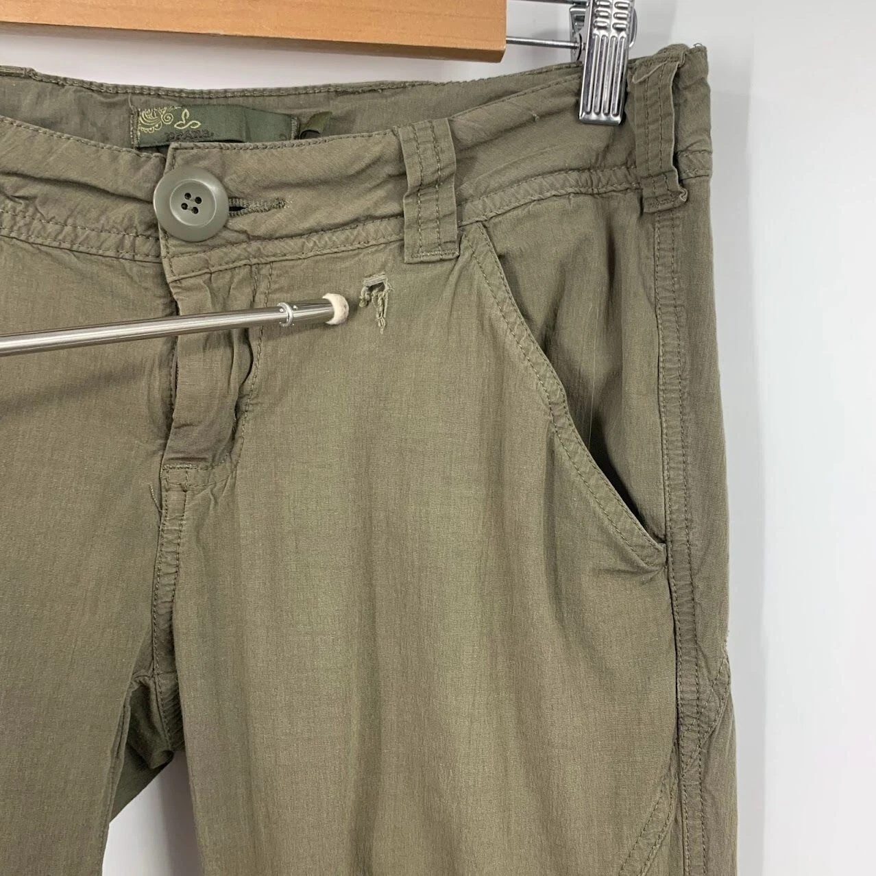 prana cotton mid rise cargo straight leg pants