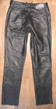 SUPER: - VANUCCI - Damen- LEDERJEANS / Motorrad - Lederhose in schwarz Gr. 42