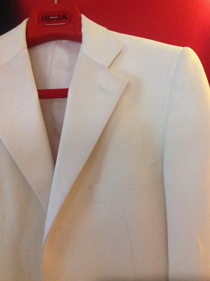 ISAIA - IVORY COLOR DINNER TUXEDO JACKET COAT-SATIN LAPELS - Size 48 EURO - Image 3 of 4
