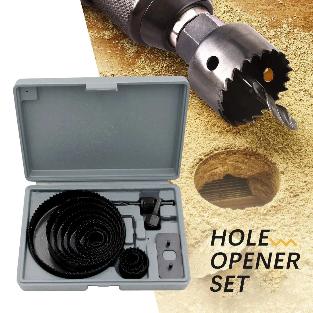 US 16pcs Hole Saw Drill Bit Kit Wood Plastic Sheet Metal 3/4-5 Cutting  Set Kit