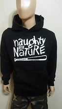NAUGHTY BY NATURE  BLACK HOODIE PULLOVER   RUN DMC NWA 2PAC EAST COAST RAPPERS 
