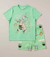 Boys size 10 MARVEL Green superheroes summer pyjamas pjs COTTON matching NEW 183