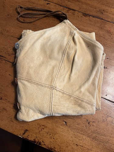 CHAMOIS LEDER LAMMFELL STRING BIKINI TOP SET SAVAGE VINTAGE Y2K MED NEU RAR - Bild 15 von 24