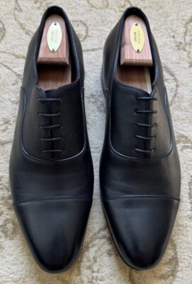 Santoni “Darian” Black Cap Toe Oxford Mens Shoes Sz 10 MSRP  display picture 1
