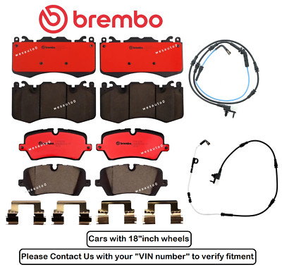 Front & Rear Brake Pad OES Ceramic +Sensor for Land Range Rover Sport (18''inch)