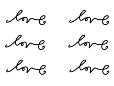 Temporäres Tattoo Love Set Text Wasserfest Einmal Liebe Temporäres Lettering