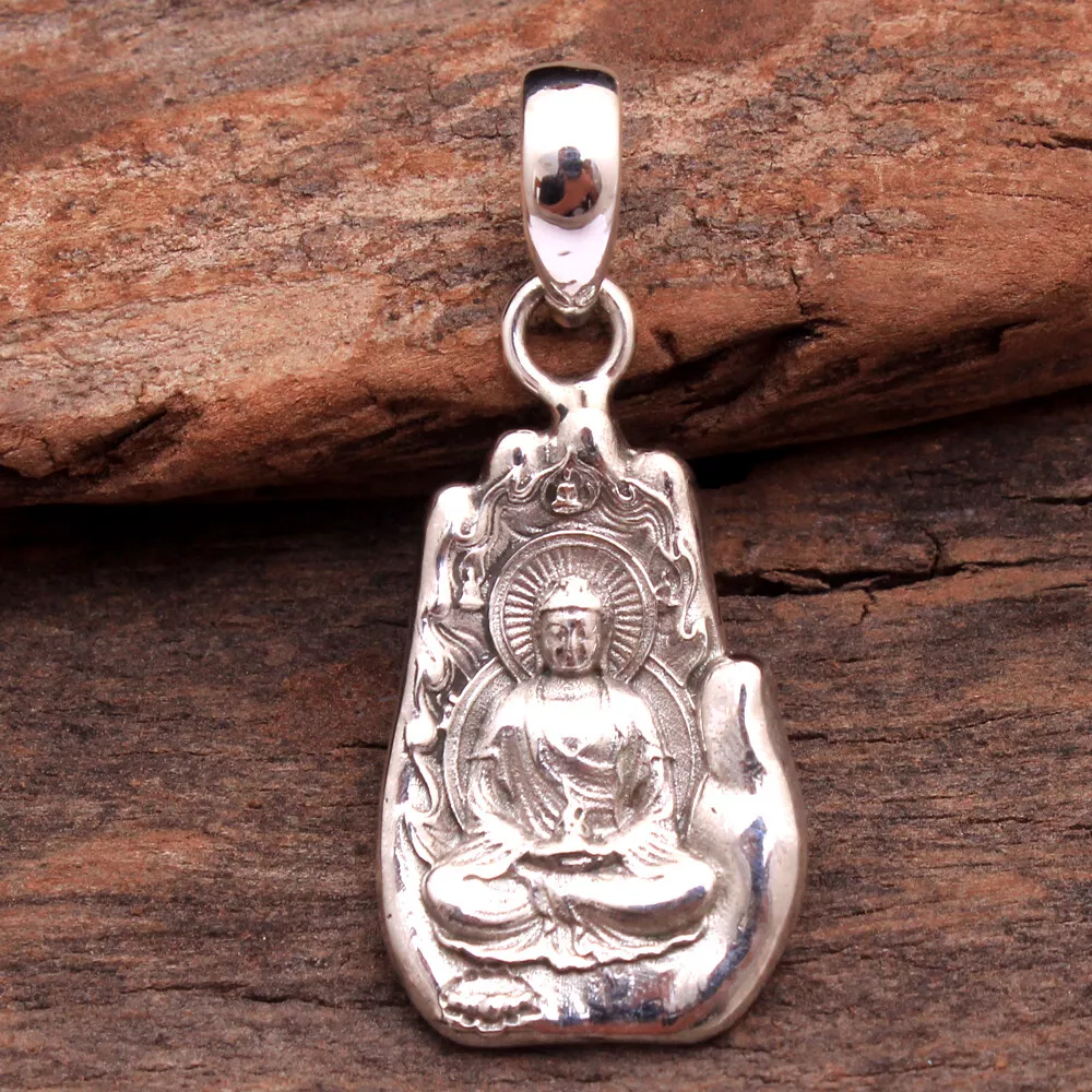 HANDMADE Buddha Silver Pendant 925 Solid Sterling Silver Unisex
