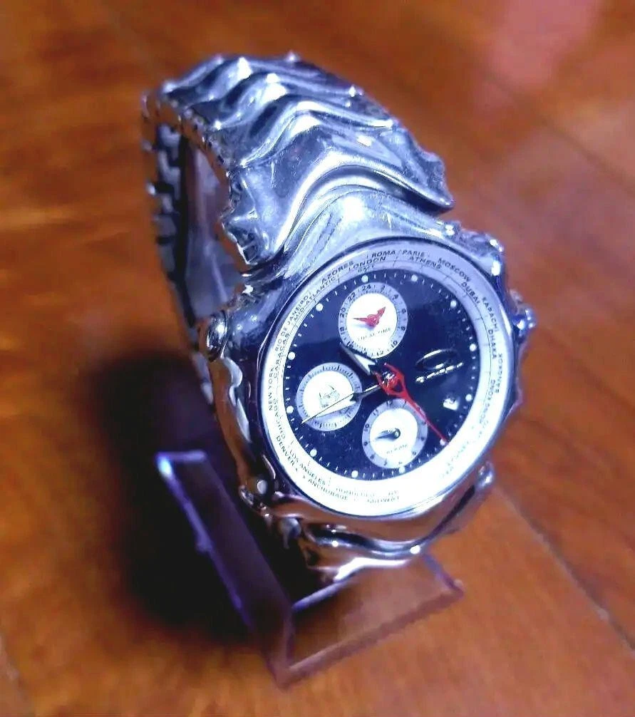 Oakley watch GMT Battery dead Wristwatch Quartz battery type stainless steel F S