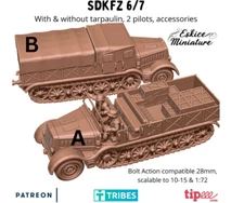Eskice Miniature WW2 German Sd. Kfz. 6 / 7 Half Track Transport Bolt Action WWII