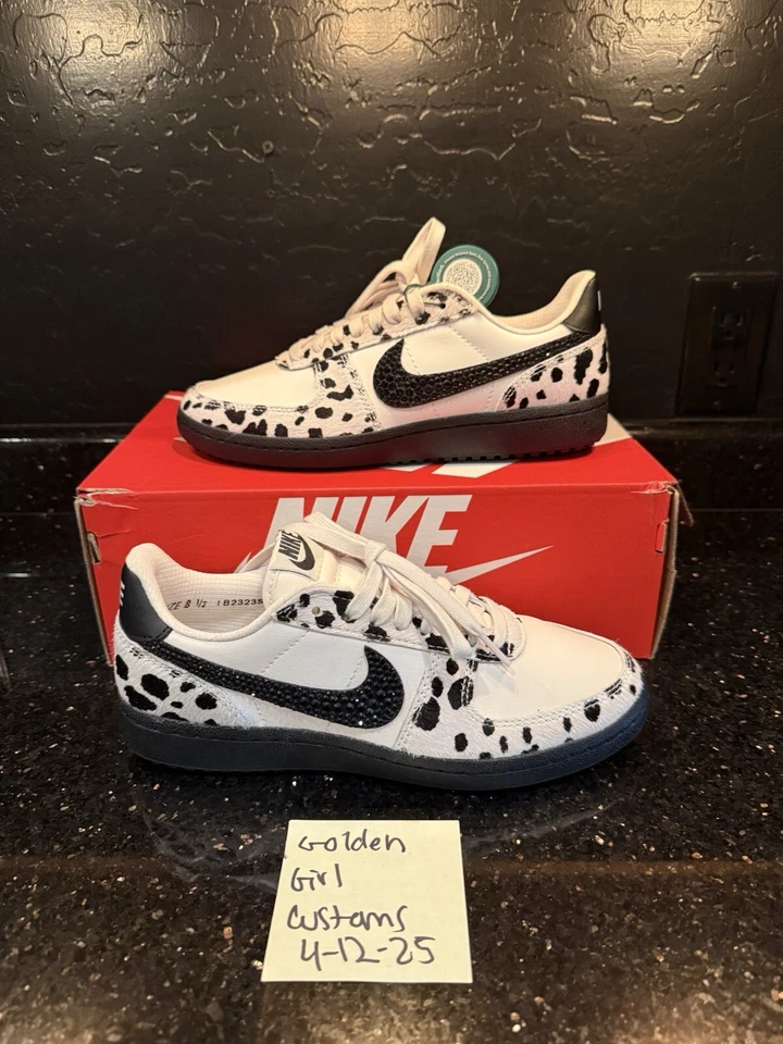¡Nuevo en caja! Nike Animal Print Personalizado Cristal Swarovski 1/1 Talla 8.5 Mujer Foto 3 de 4