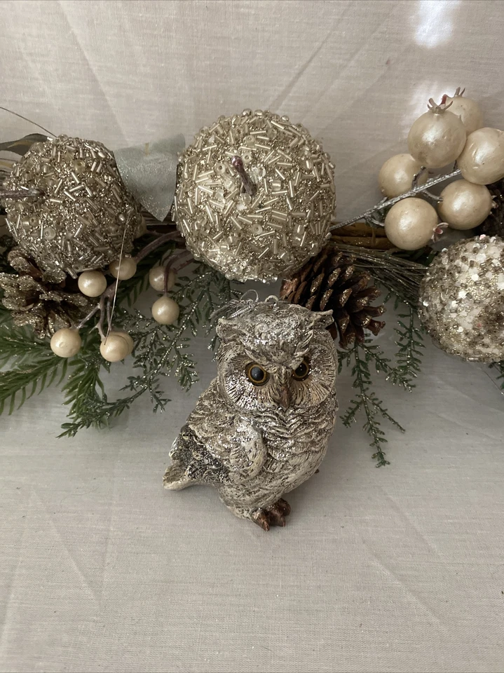 Lote De 2 ADORNOS BÚHO NAVIDAD Y Hermosa Decoración Navideña Nuevos Foto 4 de 4