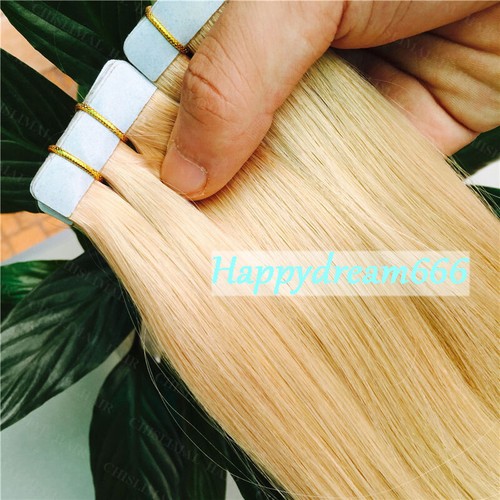 Seamless Tape in Hair Extensions Skin Weft Brazilian Remy Human Hair Straight US - Picture 43 of 86
