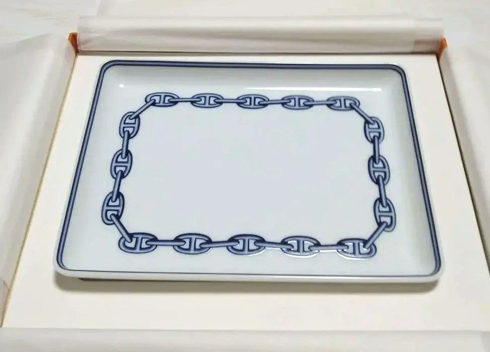 Assiette Plate HERMÈS La Siesta Island Blue - Porcelaine 28 Cm - Neuf Avec étui