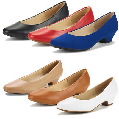#ad #ad Women Slip On Pump Shoes 1.5 Inches Low Heel Close Toe Comfort Work Dress Shoes $41.99