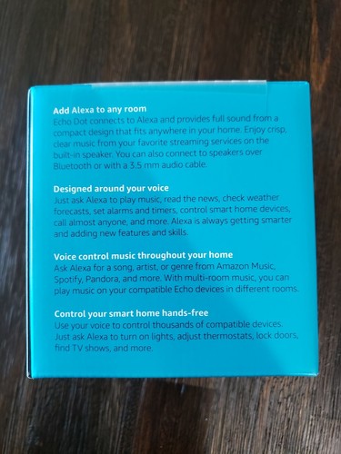 AMAZON ECHO DOT ALTOPARLANTE INTELLIGENTE 3A GENERAZIONE con ALEXA ANTRACITE NUOVO CON SCATOLA - Foto 3 di 5