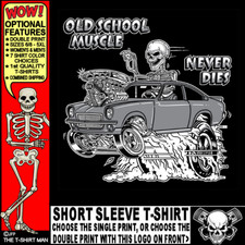 1970-1977 Hot Rod Muscle Car Outlaw Gasser Drag Race Cartoony Skeleton T-shirt 7