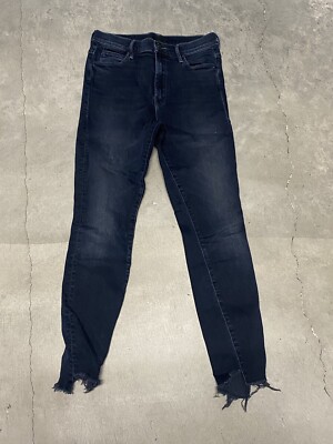 MOTHER 27 The Stunner Zip Two Step Fray Last Call Rinse Womens Denim Jeans