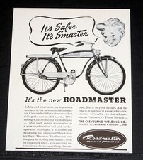 1947 OLD MAGAZINE PRINT AD, THE NEW ROADMASTER BICYCLE, IT'S SAFER AND SMARTER!