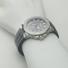 Wristwatch Oris Aquis Date Relief 01 733 7730 4153 Stainless Steel Grey USED 7