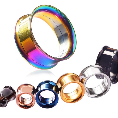 Paar Edelstahl Ohr Tunnel Schraube Flesh Plugs Ohr Messgeräte Piercing Schmuck - Bild 2 von 22