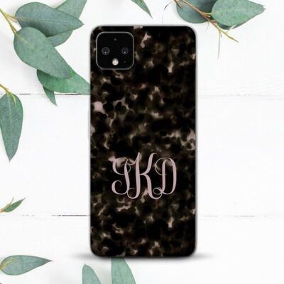 Custom Monogram Tortoise Shell Case For Google Pixel 2 3 3a 4 4a 5 6 7 8 XL