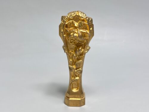 Antik Jugendstil Französisch C.Charles Gold Bronze Ormolu Wachs Siegel Stempel Rosen - Bild 2 von 7