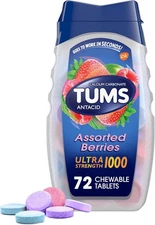 TUMS Ultra Strength Chewable Antacid Tablets for Heartburn -  72 Count