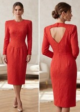 Vintage Carolina Herrera Dress Sz 6 Bergdorf Goodman Textured 100% Silk 1980s