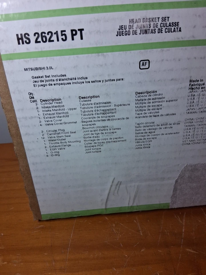 Juego de juntas de culata Fel-Pro HS 26215 PT para 94-96 Mitsubishi Diamante Foto 3 de 4