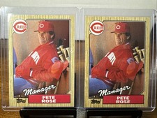 2- 1987 Topps Pete Rose ERROR CARD!! #393 Cincinnati Reds Manager NR!!!