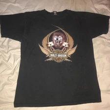 Vintage Quaid Harley Davidson Shirt Mens Xl Motorcycle  Wolf Loma Linda 2001