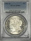 1921-D Morgan Silver Dollar PCGS MS64