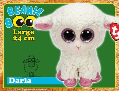 TY Beanis Boos Glubschis Large 24cm Plüsch Kuscheltier NEU - Schaf Daria
