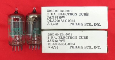 Vintage NOS Philips JAN 6189W/12AU7WA Platinum Plus Grade Matched Pair Tubes