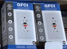 3-Pack GFCI outlet 20amp Weather Resistant LED Indicator With Decor Wall Plate