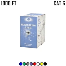 1000FT CAT6 Ethernet LAN Network Cable UTP Stranded Copper Wire Bulk CMH 24AWG