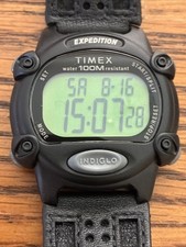 NEW Timex Indiglo Digital Watch T48042 Expedition Cat 39mm Watch Leather In Box