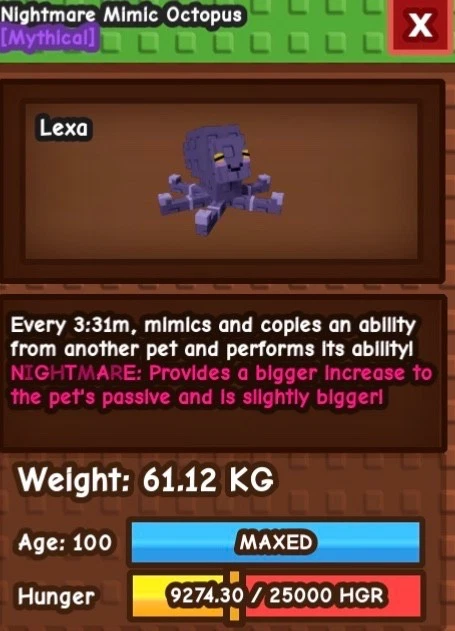 🔥60KG+ HUGE NIGHTMARE MIMIC OCTOPUS🔥 ❄️15 SECOND TOY❄️ ⚡️GROW A GARDEN ⚡️ - Image 2 of 4