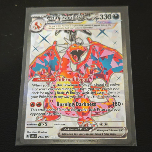 Pokemon TCG Charizard ex 215/197 SV03 Obsidian Flames UR Full Art Tera Holo EN