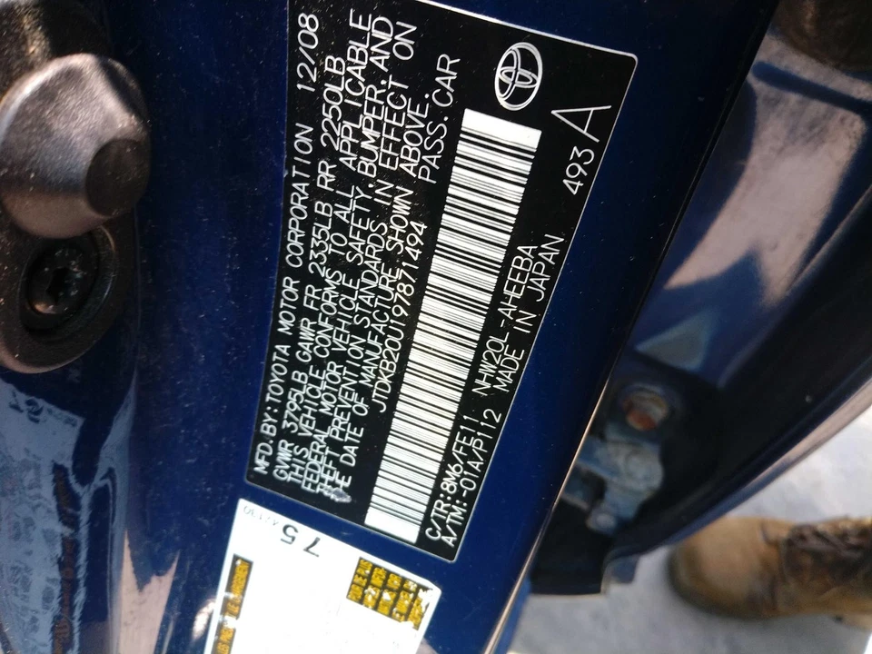 2009 Toyota Prius Steering Wheel Air Bag Blue OEM 450804 Used 225K Miles - Изображение 4 из 4