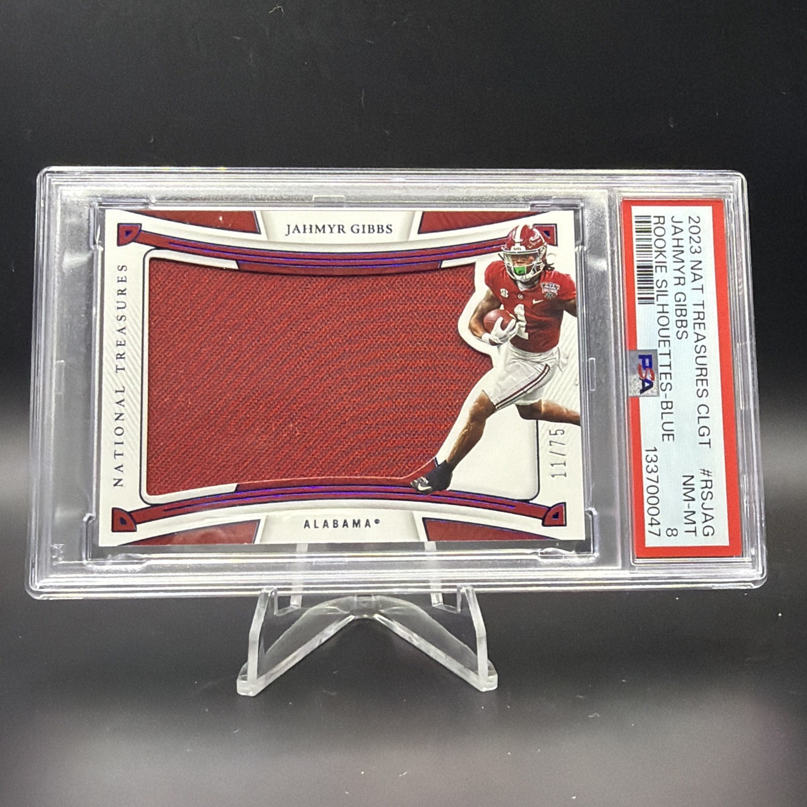 Jahmyr Gibbs Panini National Treasures Collegiate Rookie Silhouettes #RSJAG Blue