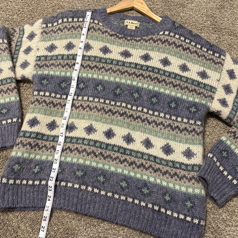 复古 LL Bean 羊毛阿兹特克毛衣女式 L 码 — 第 4/4 张图片