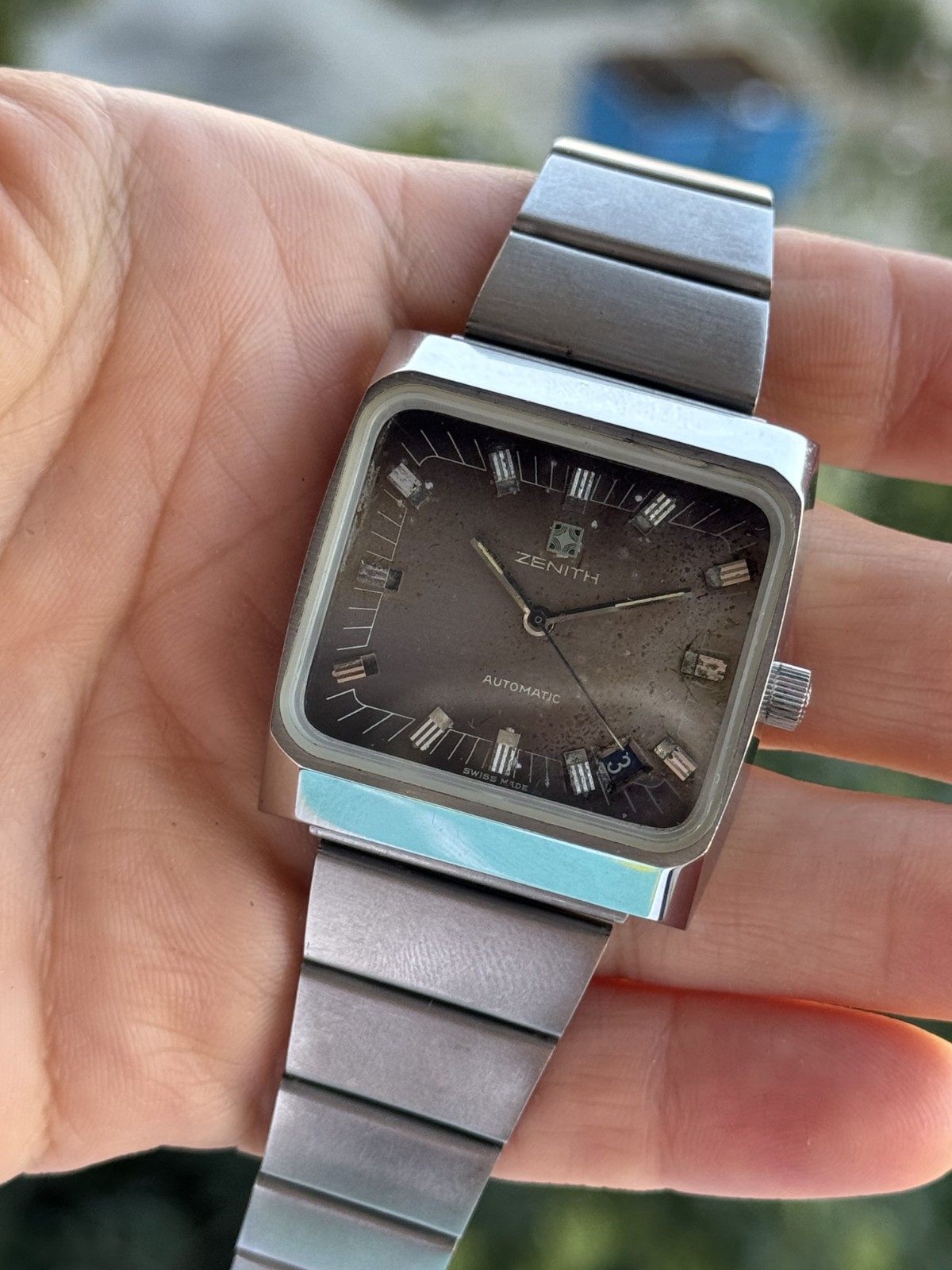 Zenith Surf Square Watch Automatic Date 2572 PC M… - image 6