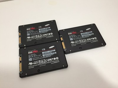 * LOT OF 3 * Samsung 850 PRO 1TB SSD 1 TB *  MZ7KE1T0 * MZ-7KE1T0 * Mixed Health
