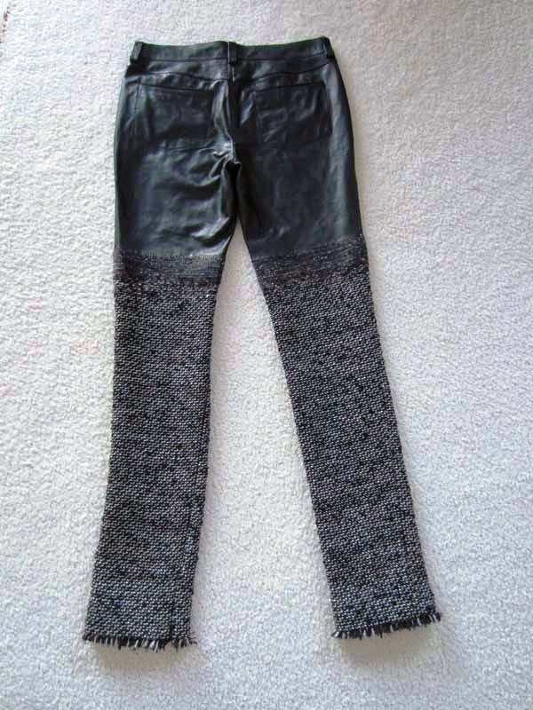 $6965 Chanel Mixed Media Lambskin Leather Fringed Tweed Zip Pants 36 NWT 12A image 6