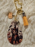 Handgebastelter SchlüSsel-/ TaschenanhäNger *Halloween KäTzchen*
