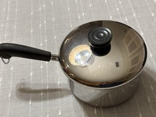 VTG REVERE WARE 1801 Stainless Steel Tri Ply Disc Bottom 1.5 qt Pot Lid Clinton