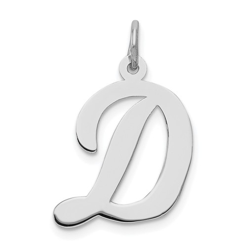 Sterling Silver Madison Collection LG Classic Script Initial D Pendant