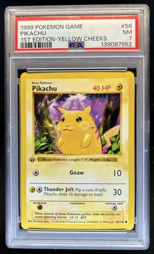 1999 Pokemon 1st Edition Pikachu #58/102 PSA 7