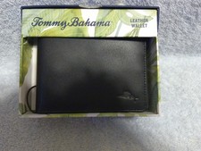 Men's Tommy Bahama Black Marlin Leather Wallet New In Box